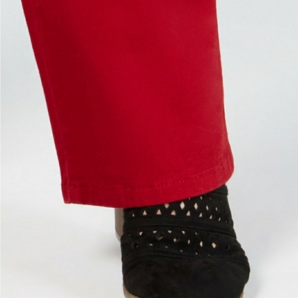 STYLE & CO PLUS SIZE 16 16W PETITE RED PANTS SKINNY HOLIDAYS CHRISTMAS‎ NWT - Picture 5 of 10